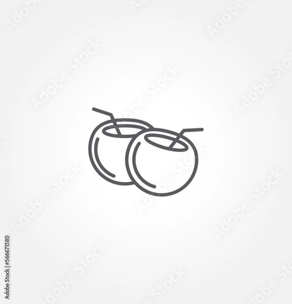 Obraz coconut icon vector illustration logo template for many purpose. Isolated on white background.