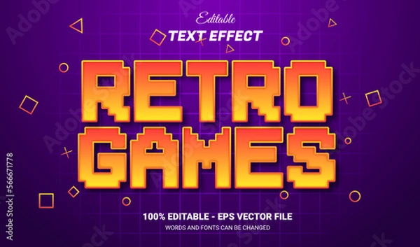 Fototapeta Retro Gamest pixel editable text effect