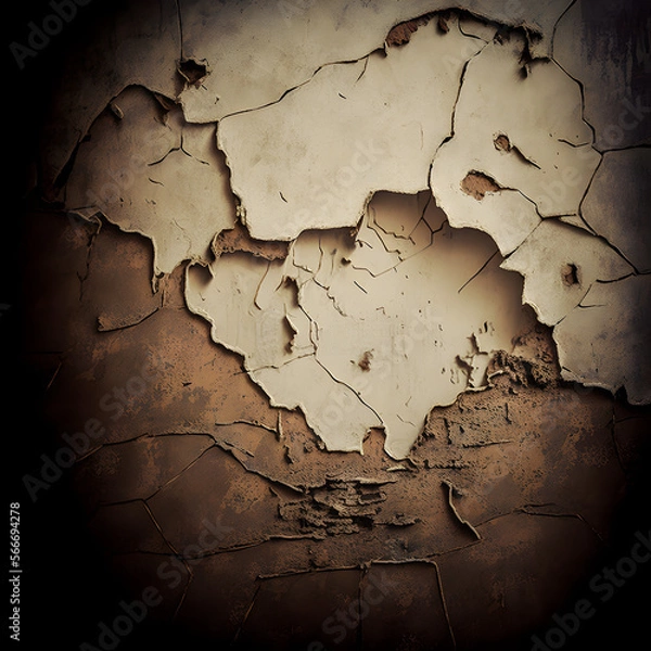 Fototapeta Destroyed Wall, Background photo of ruined wall, created with Generative AI Technology