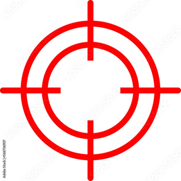 Obraz Red Target Aim Cross Accuracy Circle Sign Icon. Vector Image.