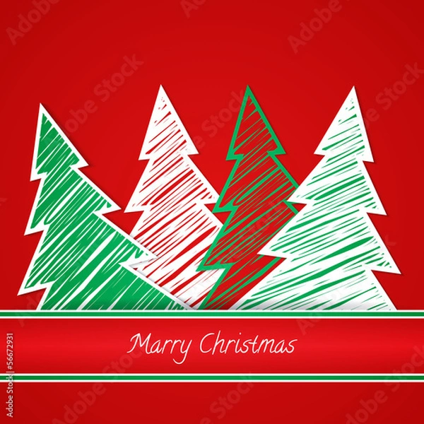 Obraz Christmas tree, new year card