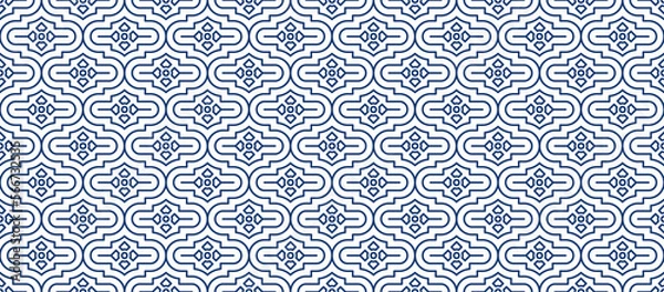 Fototapeta Arabic mosaic abstract seamless pattern vector illustration