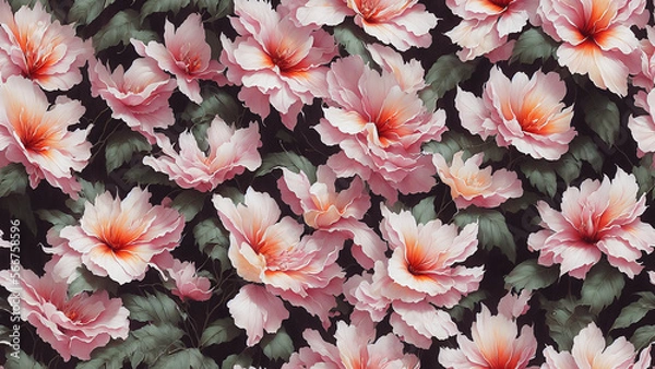 Fototapeta seamless pattern, abstract floral background. created using generative ai technology