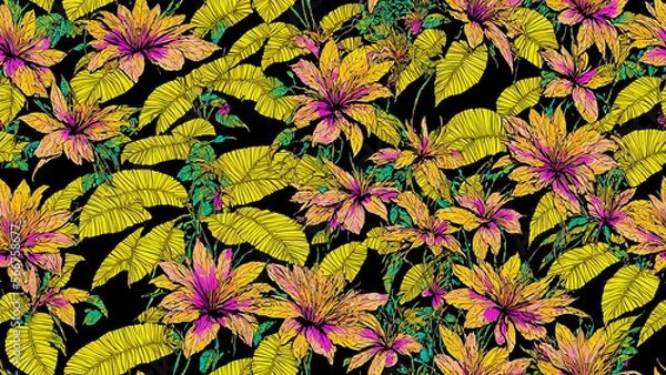 Obraz seamless pattern, abstract floral background. created using generative ai technology