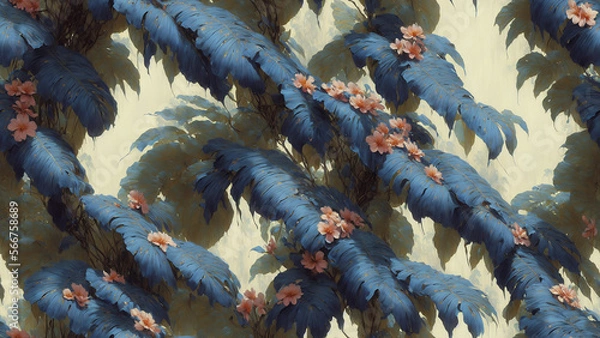 Fototapeta seamless pattern, abstract floral background. created using generative ai technology