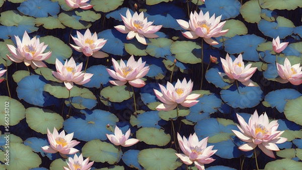 Fototapeta seamless pattern, abstract floral background. created using generative ai technology