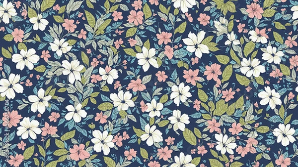 Obraz seamless pattern, abstract floral background. created using generative ai technology