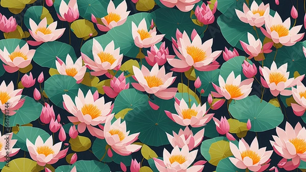 Fototapeta seamless pattern, abstract floral background. created using generative ai technology