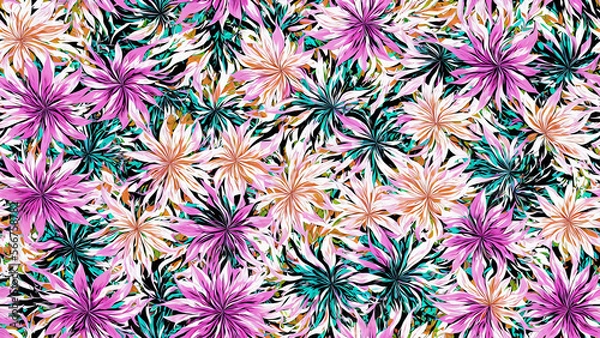 Fototapeta seamless pattern, abstract floral background. created using generative ai technology