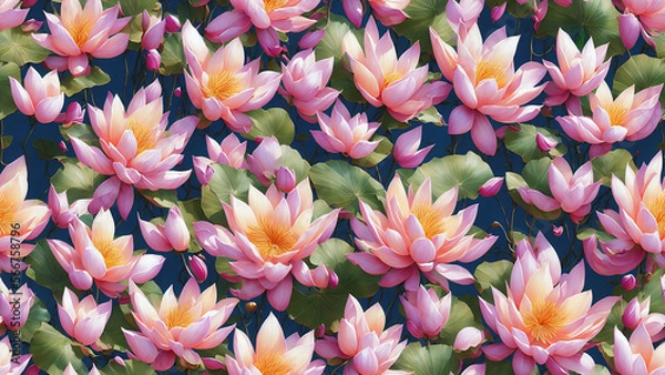 Fototapeta seamless pattern, abstract floral background. created using generative ai technology