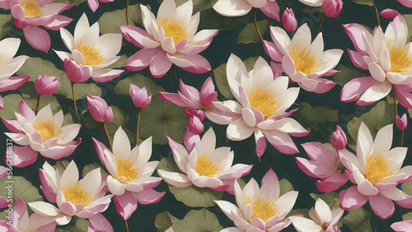 Fototapeta seamless pattern, abstract floral background. created using generative ai technology
