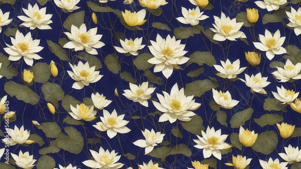 Fototapeta seamless pattern, abstract floral background. created using generative ai technology