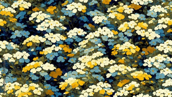 Fototapeta seamless pattern, abstract floral background. created using generative ai technology