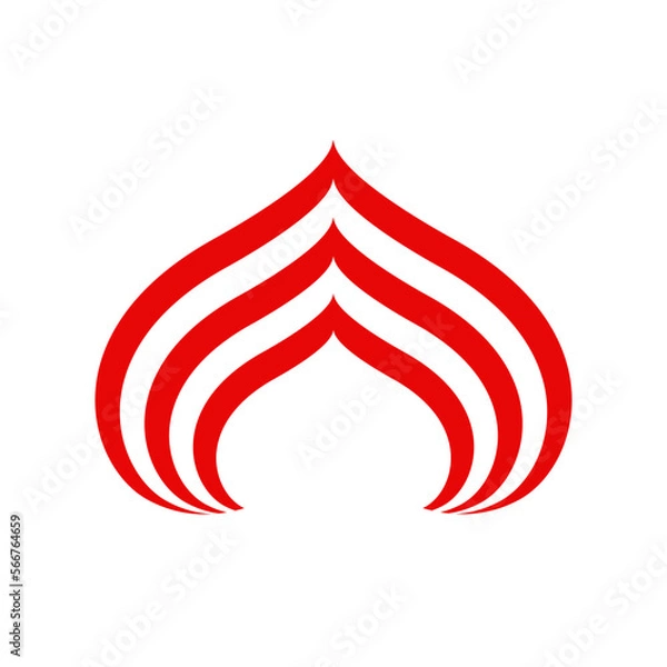 Fototapeta Abstract red tent graphic vector icon.
