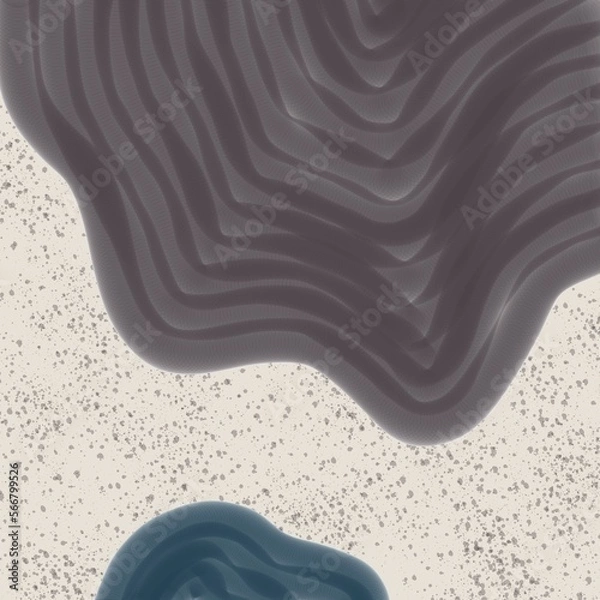 Obraz black and white background. Abstract watercolor background with waves and textured