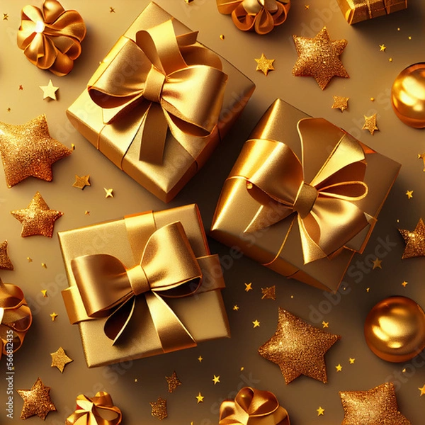 Fototapeta christmas background with gift boxes