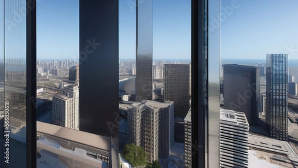 Obraz modern skyscraper in the city, business, Generative AI