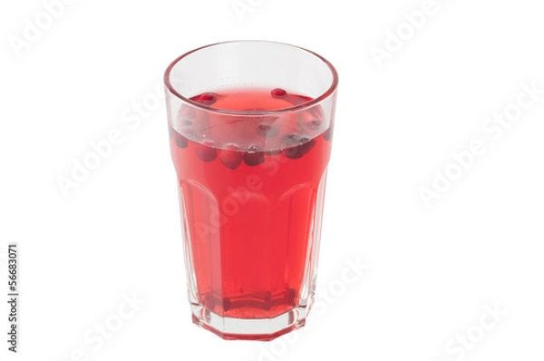Fototapeta stewed cranberries in a glass