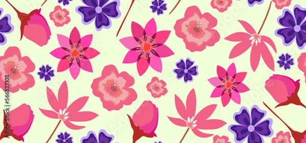 Fototapeta Decorative flowers pattern background