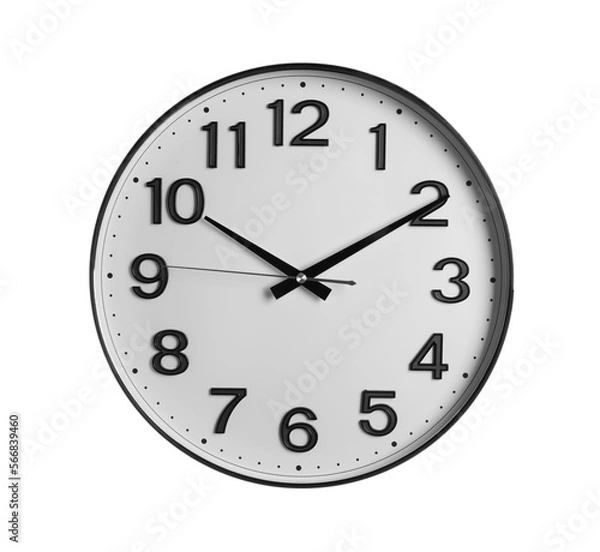 Fototapeta Stylish round clock isolated on white. Interior element