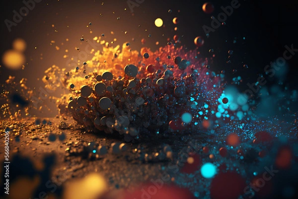 Fototapeta Bright Abstract colored background illustration - Vector geometric shape -
can be used as texture, background or wallpaper - colorful 3d elements - Generative AI.