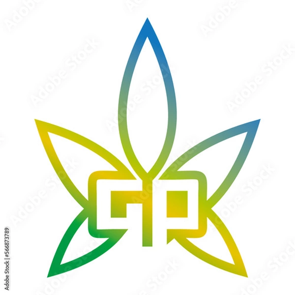 Fototapeta GP cannabis logo