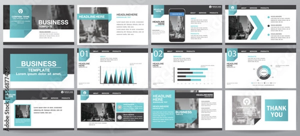 Fototapeta blue and black abstract elements for info graphics on a white background. Presentation templates. Use in presentation, flyer and leaflet, corporate report, marketing, advertising, annual report