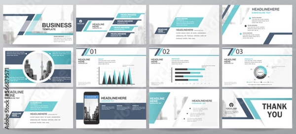 Fototapeta blue and black abstract elements for info graphics on a white background. Presentation templates. Use in presentation, flyer and leaflet, corporate report, marketing, advertising, annual report