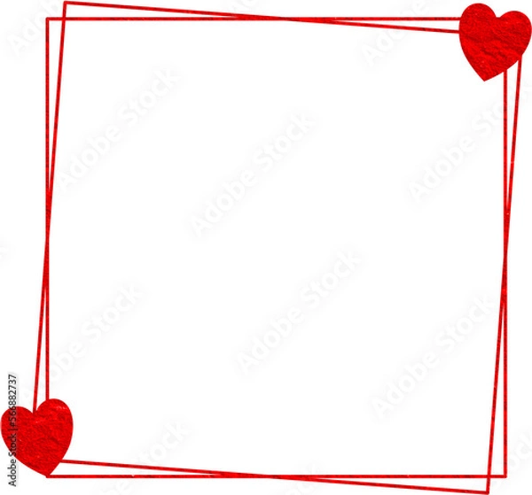 Fototapeta Red Texture Frame With Heart