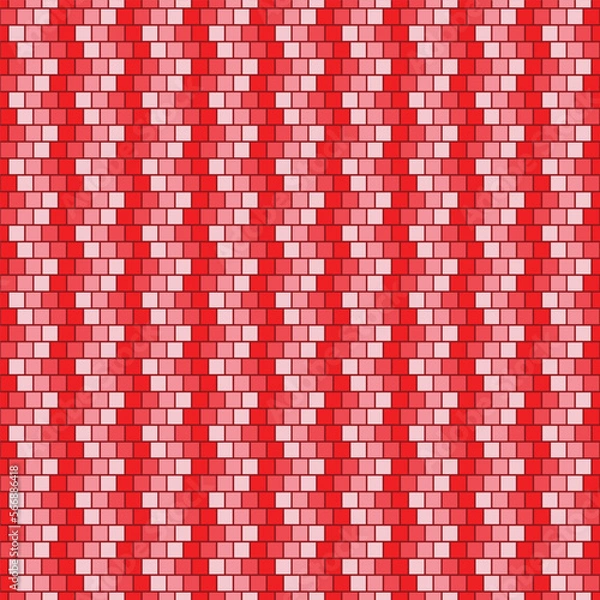Fototapeta Red Square geometry in seamless pattern, paper, print, background, Gradient red