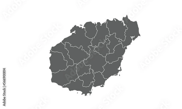 Fototapeta Hainan Province map isolated on white background.for annual infographics report website layout