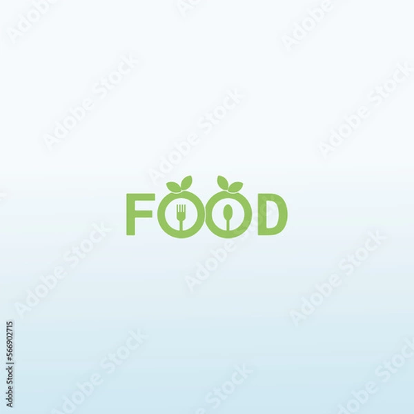 Obraz FOOD with spoon logo design