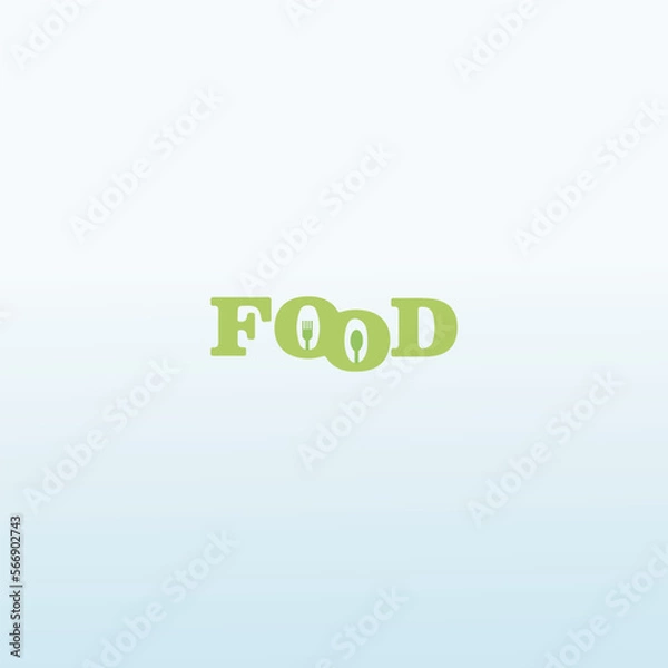 Obraz FOOD with spoon logo design