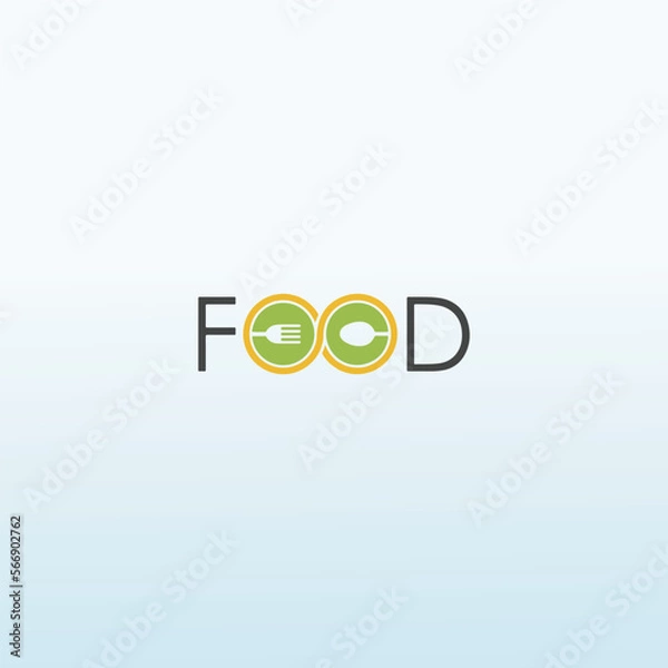 Obraz FOOD with spoon logo design