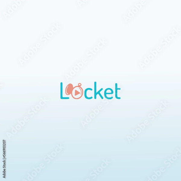 Fototapeta LOCKET with love icon vector logo