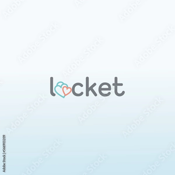 Obraz LOCKET with love icon vector logo
