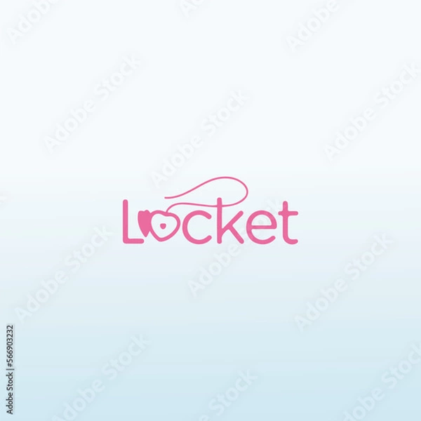 Obraz LOCKET with love icon vector logo