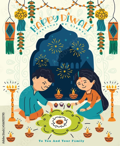 Obraz Happy Diwali Festival Of Lights