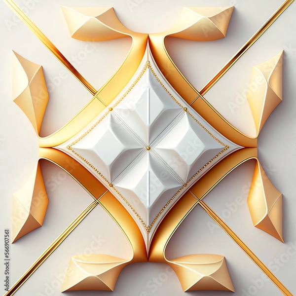 Obraz 3d wallpaper white rhombus