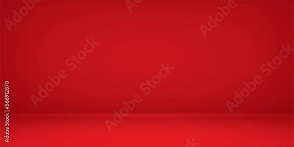 Obraz Empty red room. Table surface. Vector design illustration. Mock up for you business project