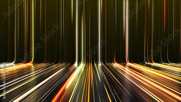 Fototapeta Gold line stage lights abstract background.