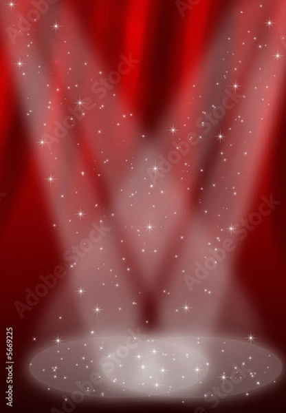 Fototapeta Stage in theater with two floodlights