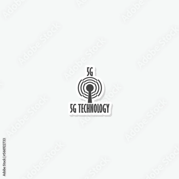 Obraz 5G technology icon sticker isolated on gray background