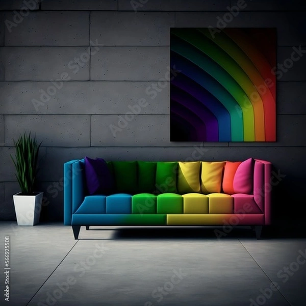 Fototapeta Colorful sofa illustration. Couch.