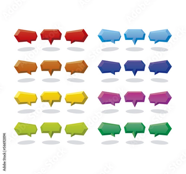 Obraz 6角形の立体吹き出し