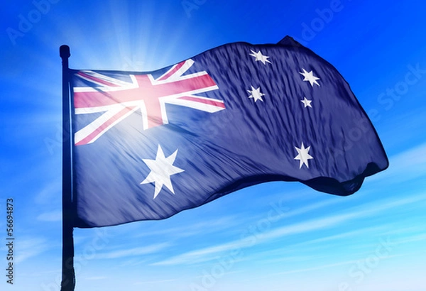 Obraz Australia flag waving on the wind
