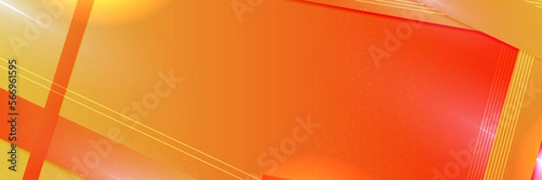 Fototapeta Minimal geometric background. Orange elements with dynamic technology gradient banner. Dynamic shapes composition. Vector illustration