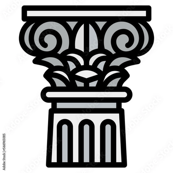 Fototapeta corinthian filled outline icon