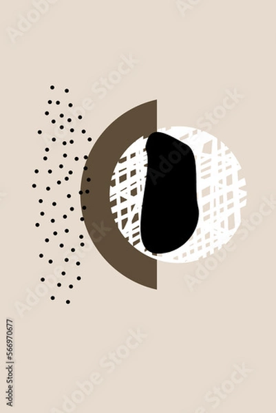 Fototapeta minimalism style geometric pattern poster.Abstract Khaki Color Blocks Posters and Prints Wall Art Canvas Painting for Living Room Home Decoration