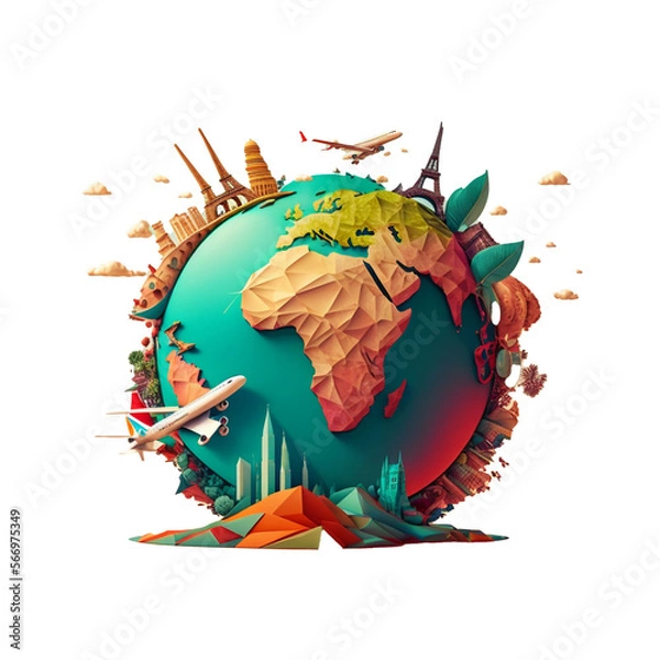 Obraz Time to travel around the world! (AI Generated)